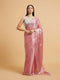 Mohey Rose Pink Sequin Embellished Saree with Rhinestone Border