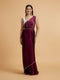 Mohey Wine Red Sequin Embellished Saree with Rhinestone Border