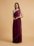 Mohey Wine Red Sequin Embellished Saree with Rhinestone Border