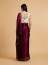 Mohey Wine Red Sequin Embellished Saree with Rhinestone Border