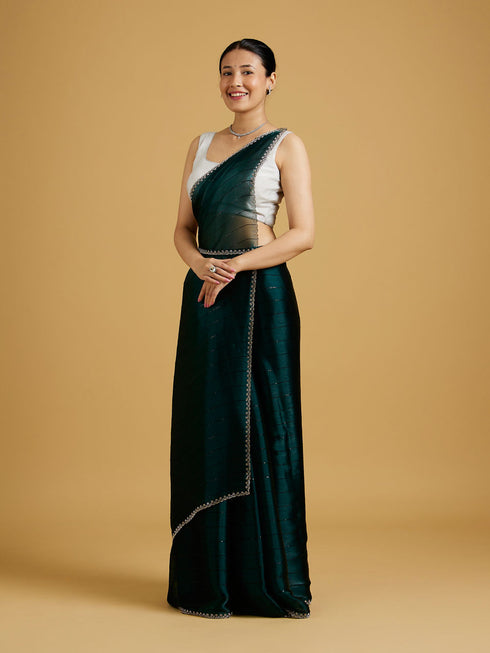 Mohey Timeless Tranquility Green Saree