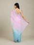 Mohey Enchanting Blue-Pink Organza Saree
