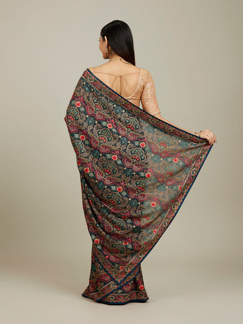 Mohey Azure Elegance Georgette Saree