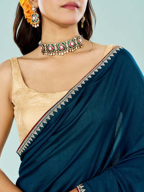 Mohey Elegant Blue Saree