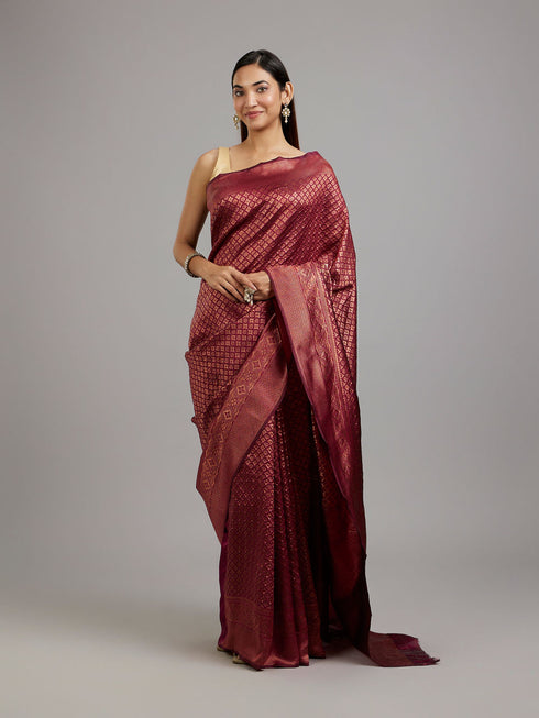 Mohey Wine Delight Classy Saree