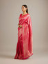 Mohey Rani Pink Floral Buta Patterned Saree with Intricate Borders