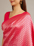 Mohey Rani Pink Floral Buta Patterned Saree with Intricate Borders