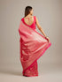 Mohey Rani Pink Floral Buta Patterned Saree with Intricate Borders