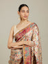 Mohey Cream White Floral Jaal Patterned Saree with Paisley Motifs