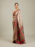 Mohey Cream White Floral Jaal Patterned Saree with Paisley Motifs