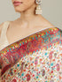 Mohey Cream White Floral Jaal Patterned Saree with Paisley Motifs