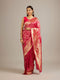 Mohey Rani Pink Floral Buta Patterned Saree with Intricate Bel Buti Borders