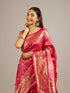 Mohey Rani Pink Floral Buta Patterned Saree with Intricate Bel Buti Borders