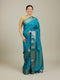 Mohey Teal Blue Buta Patterned Saree with Intricate Borders