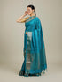 Mohey Teal Blue Buta Patterned Saree with Intricate Borders
