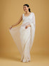 Mohey Graceful Cream Crepe Saree