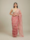 Mohey Coral Pink Diagonal Striped Saree with Cutdana And Sequin Work