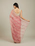 Mohey Coral Pink Diagonal Striped Saree with Cutdana And Sequin Work