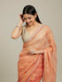Mohey Rust Red Diagonal Striped Saree with Cutdana And Sequin Work