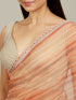 Mohey Rust Red Diagonal Striped Saree with Cutdana And Sequin Work