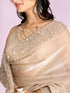 Mohey Fawn Elegance Organza Saree