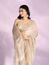Mohey Fawn Elegance Organza Saree