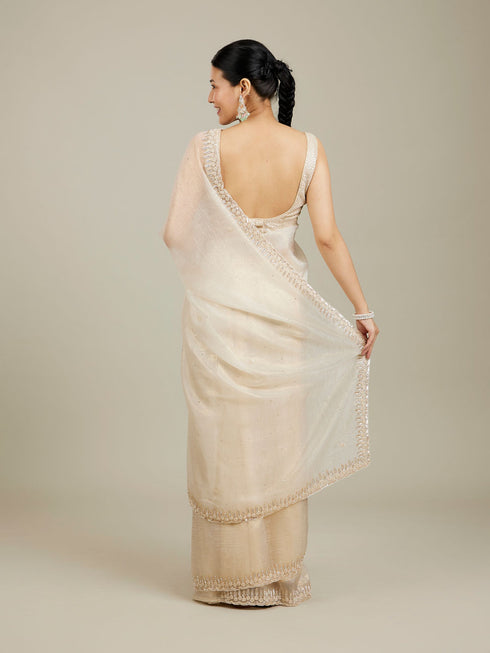 Mohey Creamy Elegance Chiffon Saree