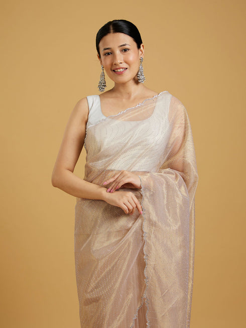 Mohey Gold Organza Strut Elegance Saree