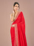 Mohey Radiant Red Chinon Saree