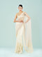 Mohey Stylish Cream Knit Saree