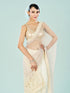 Mohey Stylish Cream Knit Saree