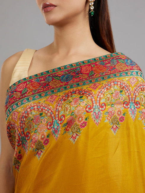 Mohey Sun-Infused Mustard Yellow Saree