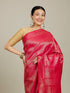 Mohey Rani Pink Floral Jaal Patterned Saree with Bel Buti Borders