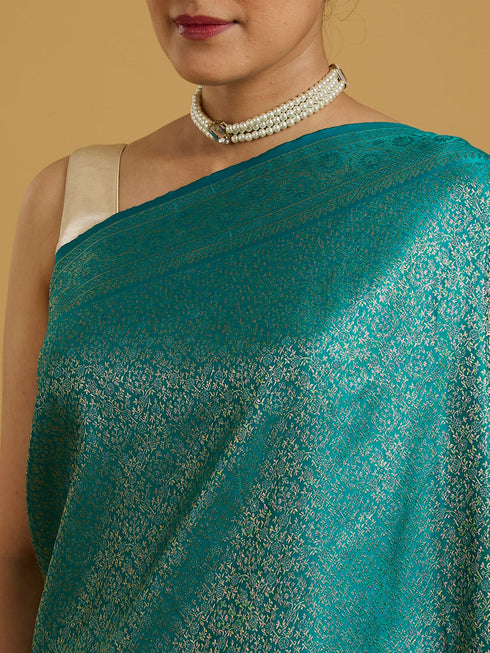 Mohey Majestic Rama Green Elegance Saree