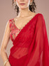 Mohey Georgette Enchantress Red Saree
