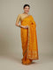 Mohey Mustard Yellow Linear Patterned Bandhani Saree with Rhinestone Work