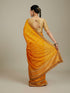 Mohey Mustard Yellow Linear Patterned Bandhani Saree with Rhinestone Work