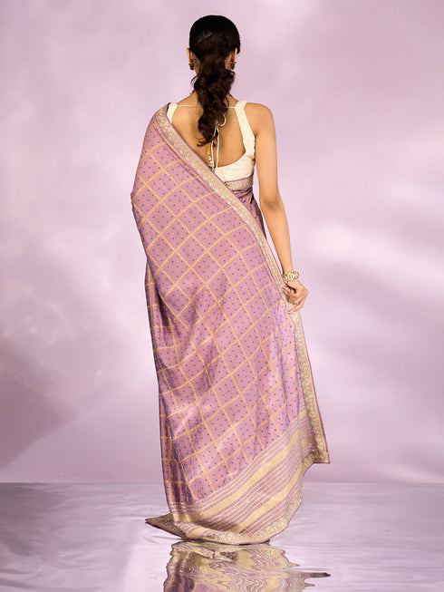 Mohey Purple Elegance Silk Saree