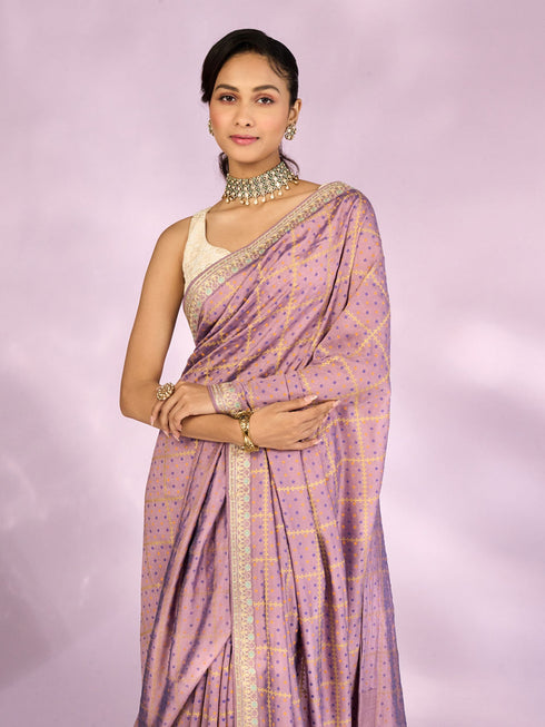 Mohey Purple Elegance Silk Saree