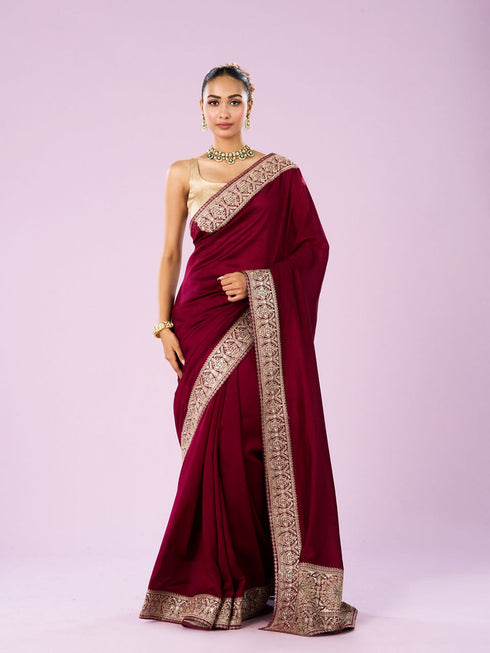 Mohey Maroon Majesty Women Saree