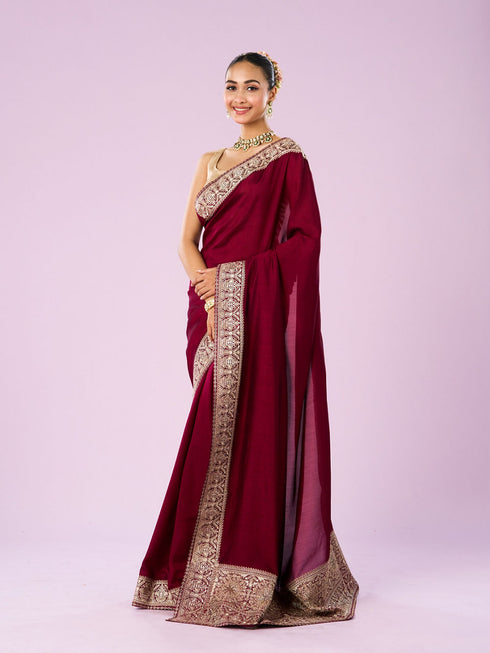 Mohey Maroon Majesty Women Saree