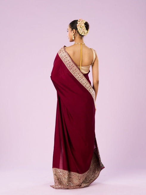 Mohey Maroon Majesty Women Saree