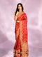 Mohey Flaming Red Elegance Saree