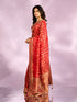 Mohey Flaming Red Elegance Saree