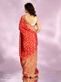 Mohey Flaming Red Elegance Saree