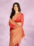Mohey Flaming Red Elegance Saree