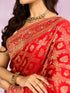 Mohey Flaming Red Elegance Saree