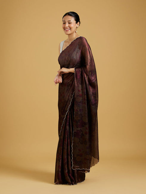 Mohey Enchant Wine Chinon Saree