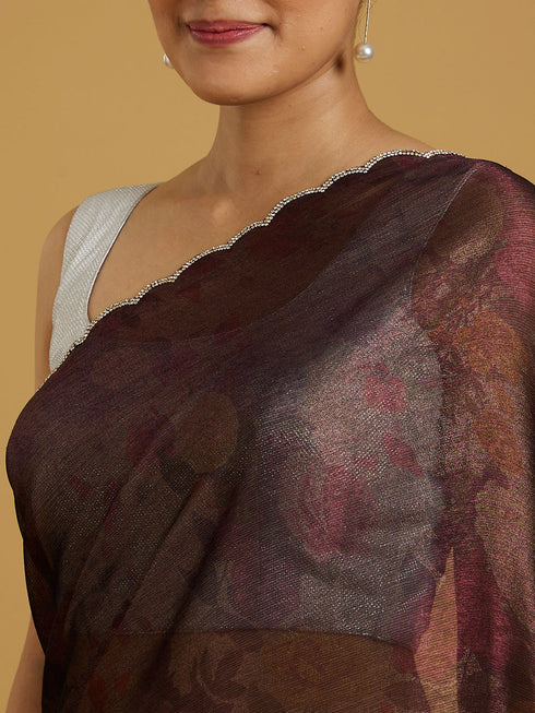 Mohey Enchant Wine Chinon Saree