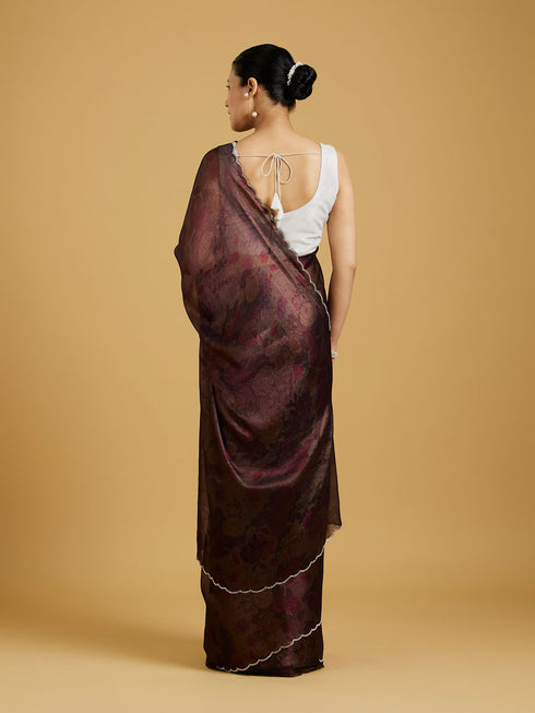 Mohey Enchant Wine Chinon Saree